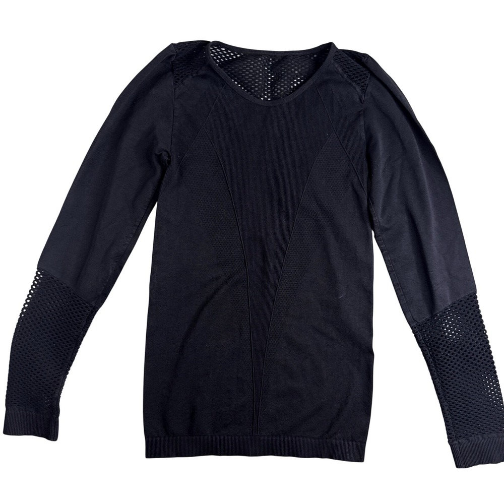 Alala Black Mesh Seamless Long Sleeve Athletic Training Top Women Small